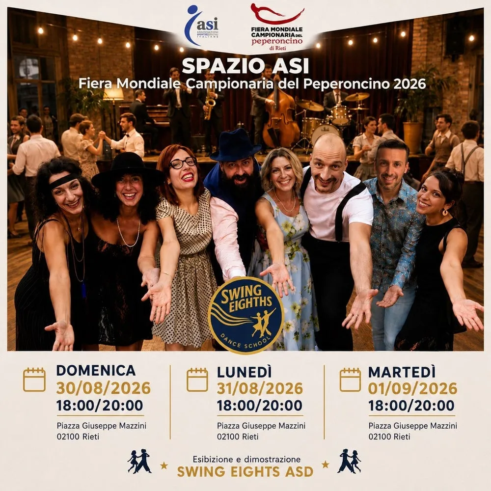 Locandina di Swing Eighths nello Spazio ASI della Fiera Mondiale Campionaria del Peperoncino 2026